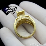 WOMEN 925 STERLING SILVER ICED BLING GOLD ENGAGEMENT RING SIZE 6-10*GR86
