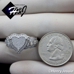 WOMEN 925 STERLING SILVER ICED BLING HEART SHAPE ENGAGEMENT RING SIZE 6-9*SR88
