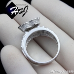 WOMEN 925 STERLING SILVER ICED BLING HEART SHAPE ENGAGEMENT RING SIZE 6-9*SR88