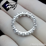  WOMEN 925 STERLING SILVER 4MM ICED BLING CZ WEDDING BAND RING*SR96