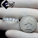  WOMEN 925 STERLING SILVER 4MM ICED BLING CZ WEDDING BAND RING*SR96