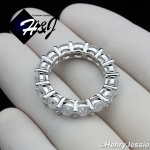  WOMEN 925 STERLING SILVER 5MM ICED BLING CZ WEDDING BAND RING*SR97