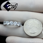  WOMEN 925 STERLING SILVER 5MM ICED BLING CZ WEDDING BAND RING*SR97