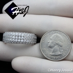 MEN 925 STERLING SILVER FULL ICED LAB DIAMOND 9MM WEDDING BAND RING*SR93