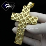 MEN 14K GOLD FINISH ICED BLING OVERSIZE GOLD CROSS CHARM PENDANT*BGP1