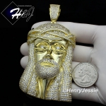 MEN 14K GOLD FINISH ICED BLING OVERSIZE GOLD JESUS FACE CHARM PENDANT*BGP2