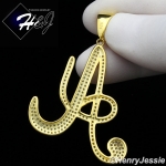 MEN 925 STERLING SILVER LAB DIAMOND ICED OUT BLING GOLD 26 INITIAL LETTERS CHARM PENDANT*GP220