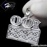 MEN 925 STERLING SILVER LAB DIAMOND ICED BLING 100 DOLLAR BILL PENDANT*SP227