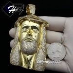 MEN 14K WHITE GOLD FINISH ICED BLING OVERSIZE GOLD JESUS FACE PENDANT*GBP4