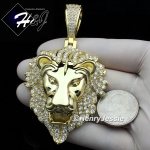 MEN 14K WHITE GOLD FINISH ICED BLING GOLD LION KING HEAD PENDANT*GBP5