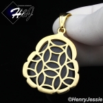 MEN Stainless Steel Jade/Onyx/Blue/Pink/White Gemstone Gold ICED Buddha Pendant*GP117