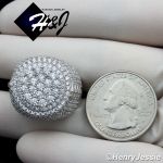 MEN 925 STERLING SILVER LAB DIAMOND ICED BLING ROUND BLING RING*SR99