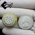 MEN 925 STERLING SILVER LAB DIAMOND ICED BLING ROUND BLING GOLD RING*GR99