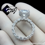 WOMEN 925 STERLING SILVER PEAR SHAPED FULL BLING CZ SILVER ENGAGEMENT RING*SR129
