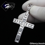 MEN 925 STERLING SILVER LAB DIAMOND ICY BLING SILVER JESUS CROSS CHARM PENDANT*SP230