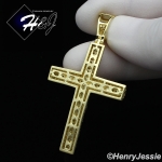 MEN 925 STERLING SILVER LAB DIAMOND ICY BLING GOLD JESUS CROSS CHARM PENDANT*GP230