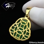 MEN WOMEN Stainless Steel Jade/Onyx/Blue/Pink/White Gemstone Gold Buddha Pendant*GP123