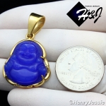 MEN WOMEN Stainless Steel Jade/Onyx/Blue/Pink/White Gemstone Gold Buddha Pendant*GP123