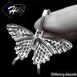 MEN 14K WHITE GOLD FINISH LAB DIAMOND OVERSIZE ICED SILVER/GOLD/BALCK BUTTERFLY PENDANT*BP10