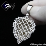 MEN 925 STERLING SILVER ICY LAB DIAMOND SILVER 3D LION KING HEAD PENDANT*SP264