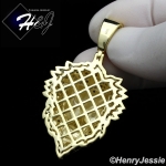 MEN 925 STERLING SILVER ICY LAB DIAMOND GOLD 3D LION KING HEAD PENDANT*GP264