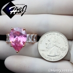 WOMEN 925 STERLING SILVER PINK PEAR SHAPED FULL BLING CZ ROSE GOLD ENGAGEMENT RING*RGR129