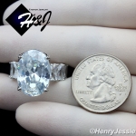 WOMEN 925 STERLING SILVER FULL ICY BLING CZ CLEAR OVER SHAPED ENGAGEMENT RING*SR134