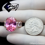 WOMEN 925 STERLING SILVER OVAL SHAPED FULL ICY BLING CZ ROSE GOLD ENGAGEMENT RING*RGR134