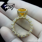 WOMEN 925 STERLING SILVER YELLOW OVAL SHAPED FULL ICY BLING CZ GOLD ENGAGEMENT RING*GR134