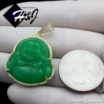 MEN 925 STERLING SILVER BLACK ONYX/JADE GOLD/SILVER BLING BUDDHA PENDANT*SP236