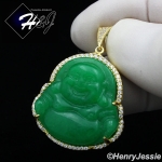 MEN 925 STERLING SILVER BLACK ONYX/JADE GOLD/SILVER BLING BUDDHA PENDANT*SP236