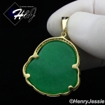 MEN 925 STERLING SILVER BLACK ONYX/JADE GOLD/SILVER BLING BUDDHA PENDANT*SP236