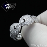 MEN WOMEN 925 STERLING SILVER LAB DIAMOND BLING SILVER GUCCI MARINER LINK RING*SR108