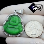 MEN WOMEN Stainless Steel Jade/Onyx/Blue/Pink/White Gemstone Silver ICED Buddha Pendant*P117