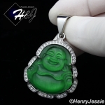 MEN WOMEN Stainless Steel Jade/Onyx/Blue/Pink/White Gemstone Silver ICED Buddha Pendant*P117