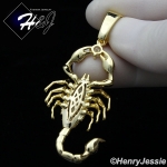 MEN 925 STERLING SILVER ICY BLING LAB DIAMOND GOLD 3D SCORPION CHARM PENDANT*GP270
