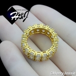 MEN WOMEN 925 STERLING SILVER LAB DIAMOND 8MM GOLD ICY 2 ROW TENNIS BAND RING*GR131