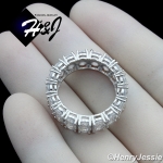 MEN WOMEN 925 STERLING SILVER LAB DIAMOND 8MM ICY 2 ROW TENNIS BAND RING*SR131