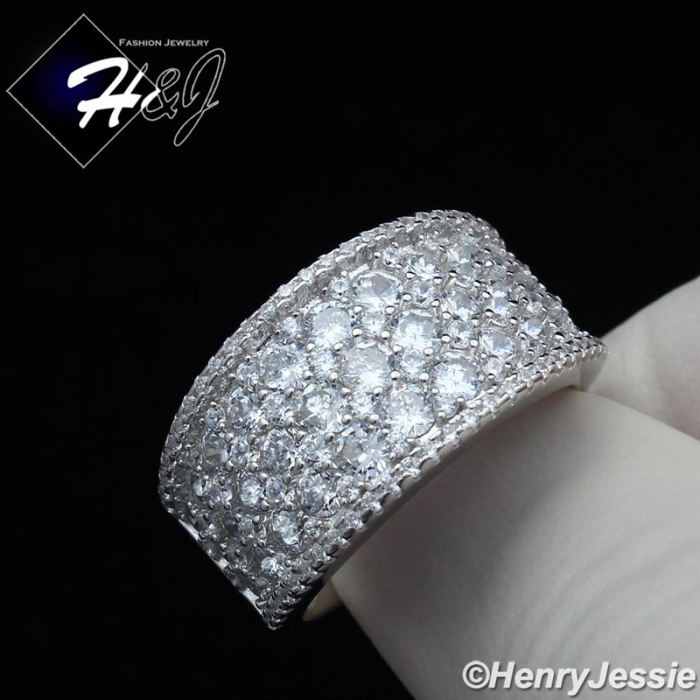 WOMEN 925 STERLING SILVER ICY BLING CZ ETERNITY RING SIZE 6-10*SR138