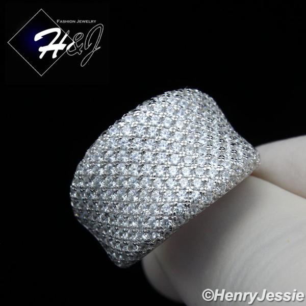 WOMEN 925 STERLING SILVER ICY BLING CZ ETERNITY RING SIZE 6-10*SR139