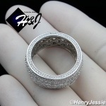 MEN 925 STERLING SILVER FULL LAB DIAMOND 10MM BLING WEDDING BAND RING*SR119