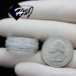 MEN 925 STERLING SILVER FULL LAB DIAMOND 10MM BLING WEDDING BAND RING*SR119