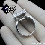 WOMEN 925 STERLING SILVER LAB DIAMOND 15MM SQUARE ENGAGEMENT RING SIZE 6-9*SR112