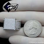 WOMEN 925 STERLING SILVER LAB DIAMOND 15MM SQUARE ENGAGEMENT RING SIZE 6-9*SR112