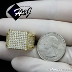 WOMEN 925 STERLING SILVER LAB DIAMOND 15MM GOLD SQUARE ENGAGEMENT RING SIZE 6-9*GR112