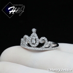 WOMEN 925 STERLING SILVER LAB DIAMOND BLING CROWN RING SIZE 6-9*SR124