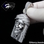 MEN 925 STERLING SILVER ICY LAB DIAMOND SILVER BLING 3D JESUS FACE CHARM PENDANT*SP274