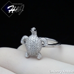 WOMEN 925 STERLING SILVER ICY BLING CZ TURTLE TORTOISE SILVER RING SIZE 6-9*S144