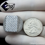 MEN 925 STERLING SILVER ICY LAB DIAMOND BLING RECTANGLE RING SIZE 7-12*SR147