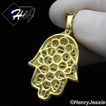 MEN WOMEN 925 STERLING SILVER ICY LAB BAGUETTE DIAMOND GOLD HAMSA HAND CHARM PENDANT*GP278